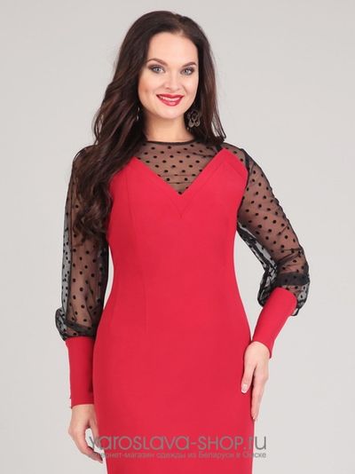 Платье красное футляр