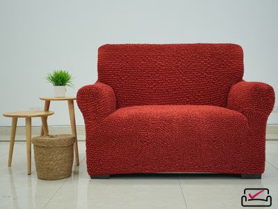 Чехол на 2хм диван Микрофибра Терракот. Защита для мягкой мебели от животных.