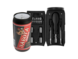 Набор инструментов ТУНДРА, подарочный пластиковый кейс "Банка", 13 предметов