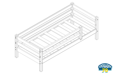 Вариант 3 Кровать "Соня" Лаванда с защитой по периметру
