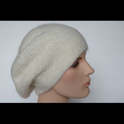 Белый берет с мелкими пайетками Vizio Италия 6997