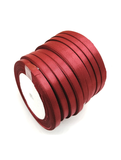 Лента атласная 6 мм, цвет темно темно красный арт. 48