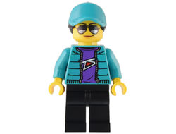 Custom Car Garage Driver - Female, Dark Turquoise Jacket, Black Legs, Dark Turquoise Ball Cap with Black Ponytail, Sunglasses, n/a (cty1537)