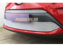 Защита радиатора Toyota C-HR 2019- chrome верх PREMIUM