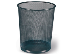 Корзина для бумаг, металлическая, черная (20л)