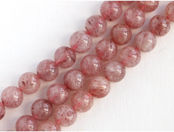 Бусина Кварц клубничный, шар 7,5-8 мм (1 шт) №14585 (30151)