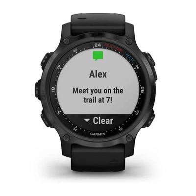 Умные часы Garmin Descent MK2S угольно-серый корпус с DLC-покрытием, черный силиконовый ремешок 010-02403-04