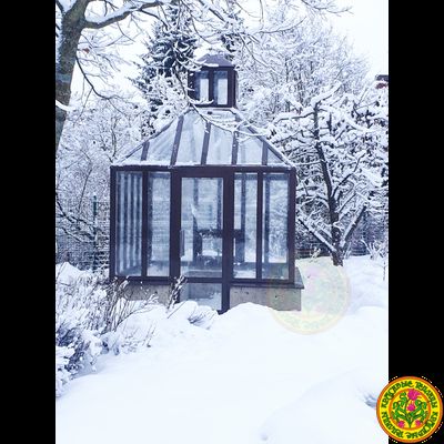 Базовая комплектация беседки в английском стиле из стекла и алюминия ЧЕЛСИ XS размером 2500 х 2500 мм