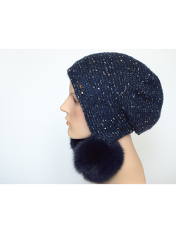 sinyaya-melanzhevaya-shapka-ushanka-s-pomponami-vizio-italiya