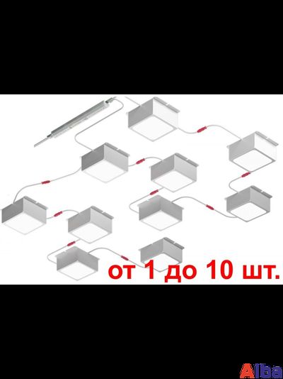 Светильник Домино PIN в ячейку 100*100мм, 6 Вт, черный