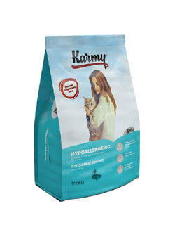 Корм Karmy (Карми) Hypoallergenic для кошек при аллергии, утка 400 г