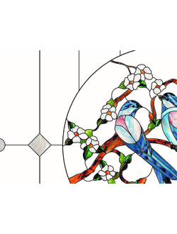Витражная пленка, витражная пленка самоклеющаяся под заказ,пленочный витраж с цветочным рисунком