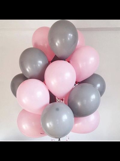 10 шаров Розовые серые