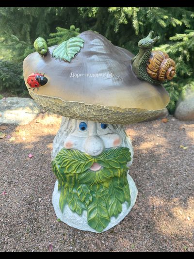 ГРИБ С ВОЛШЕБНОЙ БОРОДОЙ - секретный оберег для щедрого урожая!  57*43см  6кг   полистоун - не боится влаги и перепадов температур. Россия 5726/012077*