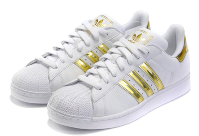 Adidas Superstar (Белые с золотым)