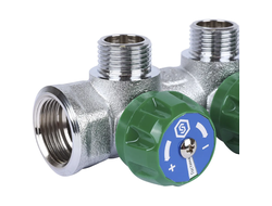 Коллектор регулирующий STOUT 3/4", 4 отвода 1/2" плоское уплотнение (Арт. SMB-6849-341204)