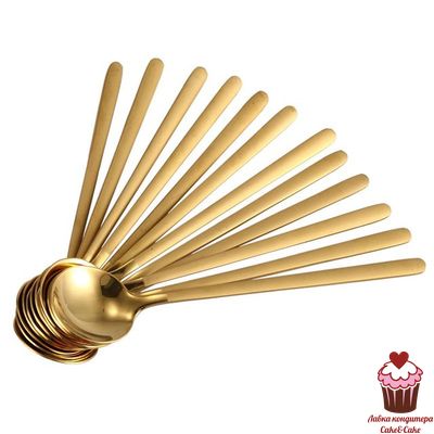Ложка десертная для сервировки, 13см, цвет золото