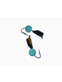 25-52-3007/ Мормышка вольфр. "Народная" "СТОЛБИК"  Ø2,5 вес 0,5гр с коронкой на теле + кошачий глаз голубой (уп-ка 10шт.)