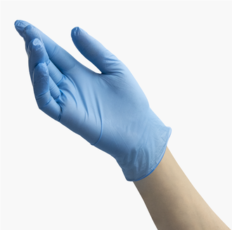 Перчатки нитровиниловые голубые Benovy, 50 пар, размер L