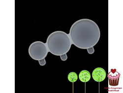 Силиконовая форма для леденцов «Круги 3 в 1»