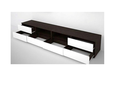 Тумба ТВ Каскад-3 (2402*436*473) венге/белый глянец