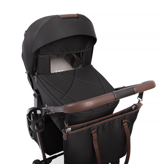 Коляска 2в1 Peppy Monaco Thermo 2026, Black (Черный) рама Коричневая