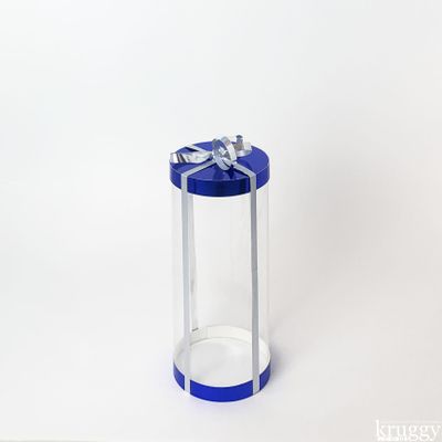 Коробка для торта JUST.Синяя. Диаметр 12,5 см, Высота 28 см, Упаковка 10 штук