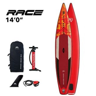 SUP BOARD надувной Aqua Marina RACE Red/Black 14'0" (ДВУХСЛОЙНАЯ) S22