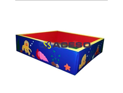 "Сухой бассейн" (квадратный с аппликацией) - Подводный мир, синий