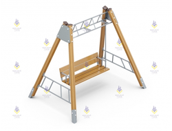 1107 Качели диван парковый без навеса