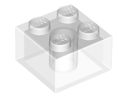 Brick 2 x 2, Trans-Clear (3003 / 4130389 / 4175396 / 4190520 / 4276601 / 6195264 / 6239418)