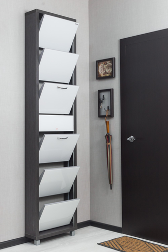 Обувница Айрон-6 Плюс (фасад стекло Белое)