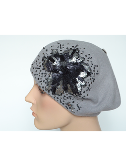 Vizio Италия берет 6428 фетровый с украшениями светло - серый