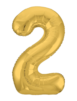 Шар цифра 2 золотая