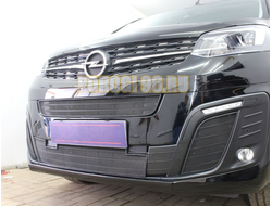 Защита радиатора Opel Zafira Life 2019- black центр+низ