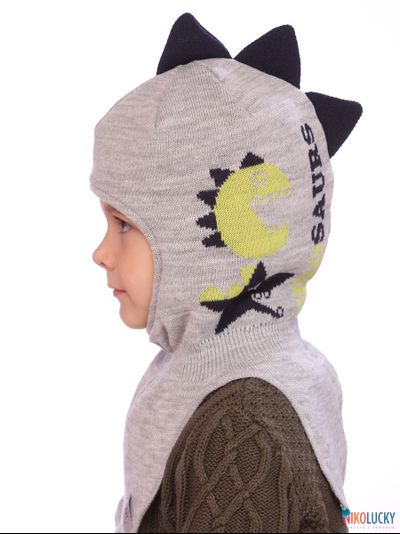 Шапка-шлем  21101-04, цвет серый,темно-синий, р. 48-50