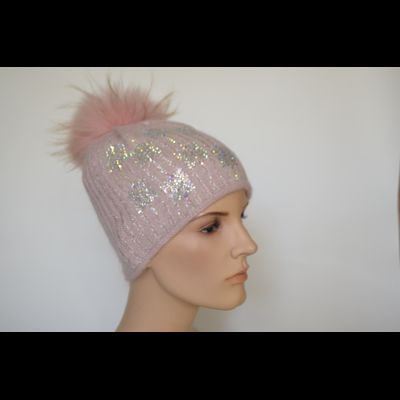 Шапка Vizio 1005 CP с помпоном розовая