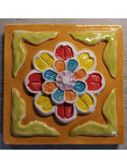 Изразцовая плитка "Древние символы" // 14*14