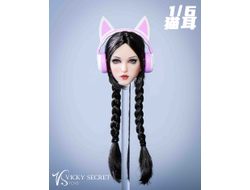 Наушники женские "Кошачьи ушки" (бело-розовые) 1/6 - (21XG74E) - VSTOYS
