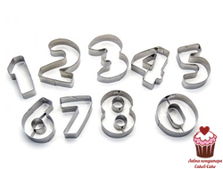 Набор вырубок Цифры металлич, 3 см
