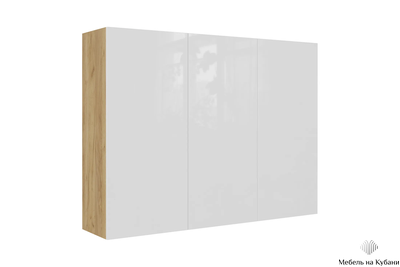 Бостон ШН-001 шкаф навесной Дуб Крафт золотой/Белый глянец