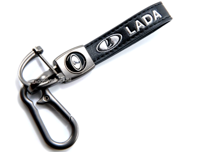 Премиум кожаный брелок с логотипом LADA