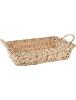 Корзина для хлеба прямоуг. 44*34 см. h=16 см. с ручками бежевая полиротанг