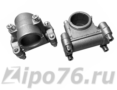 Кронштейн крепления ручки газа бензокосы под штангу 26 мм с резиновой втулкой