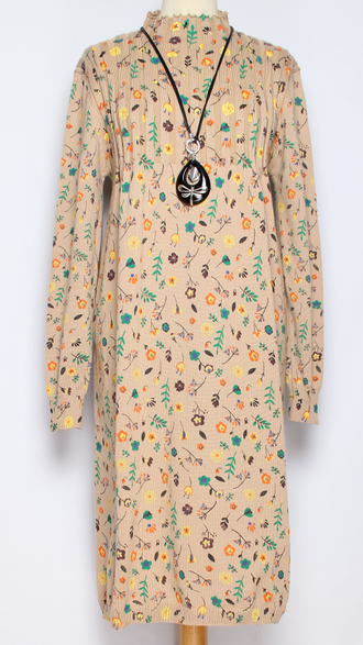 ПЛАТЬЕ БОХО хлопок "ПРОВАНС" бежевое, т.бежевое р.46-54