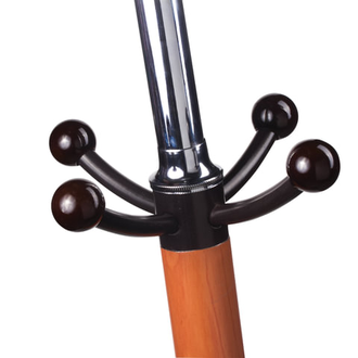 Вешалка-стойка BRABIX "CR-318", металл/мрамор, 1,8 м, на диске диаметром 38 см, 5 крючков+4 дополнительных, орех, 601743