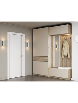 БОСТОН прихожая модульная 2м ЛДСП со шкафом  Дуб Крафт серый / Кашемир