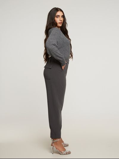 Брюки укороченные серого цвета