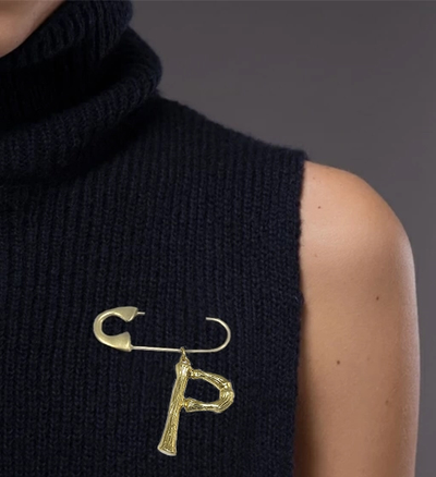 (АРТИКУЛ: 9283/50) БРОШКА ЖЕНСКАЯ, "БУЛАВКА" С ПОДВЕСКОЙ, ЗОЛОТИСТЫЙ МЕТАЛЛ