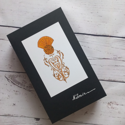 Фартук серый с рисунком, хлопок-саржа, коллекция "Чертополох"